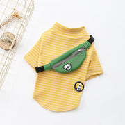 ARFMANI Striped Teddy T-Shirt with Sling Bag | Pet Shirts | ARFMANI My Store cat cats dog dog shirts dogs shirt shirts