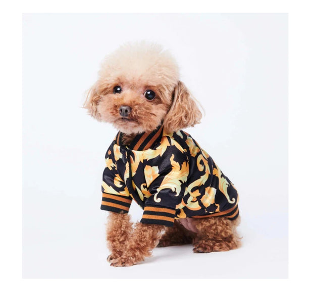 Gold Embroidery Baroque Dog Jacket Coat