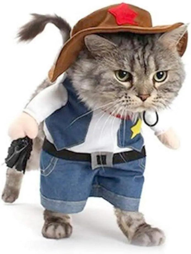 ARFMANI Funny Pet Cat Cowboy Halloween Costume ARFMANI cat cosplay costume costumes cowboy halloween