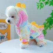 Tie Dye Thick Dinosaur Hoodie for Pets