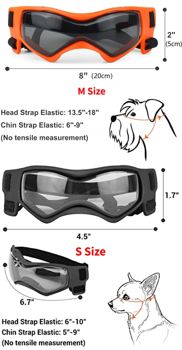 Dark Tinted Sunglasses - UV & Windproof Goggles for Dogs