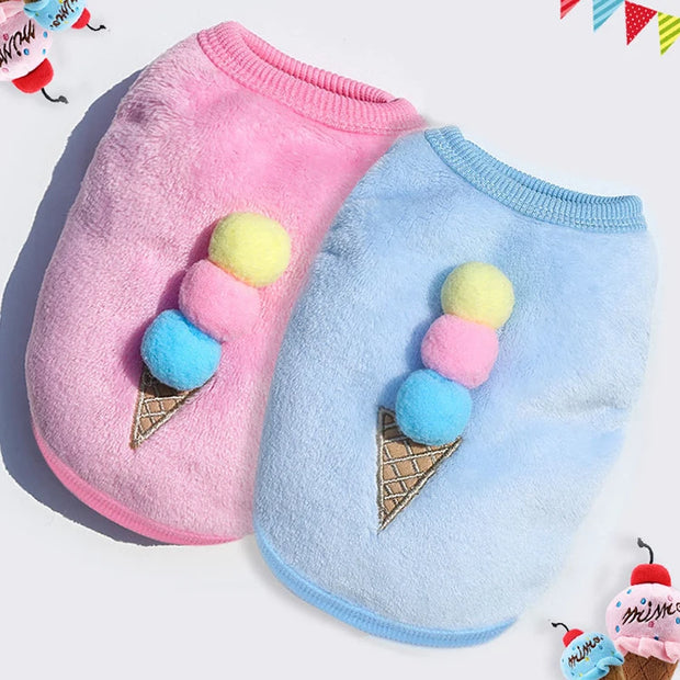 Ice Cream Fleece Vest for Small Pets