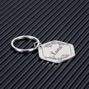 Floral Wreath Hexagonal Personalized Engraved Dog ID Tags