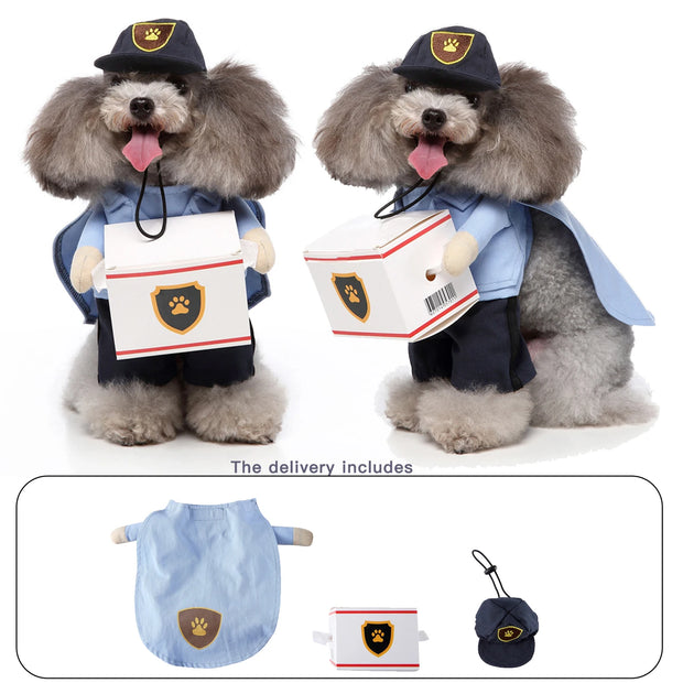 UPS Pet Costume | Postman Parcel Deliveryman USPS Package Courier Costume for Pets