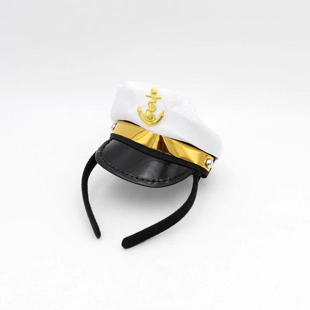 ARFMANI White Blue Navy Police Officer Cap ARFMANI cap cat cats dog dogs hat