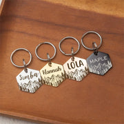 Personalized Hexagon Mountain Dog Tag