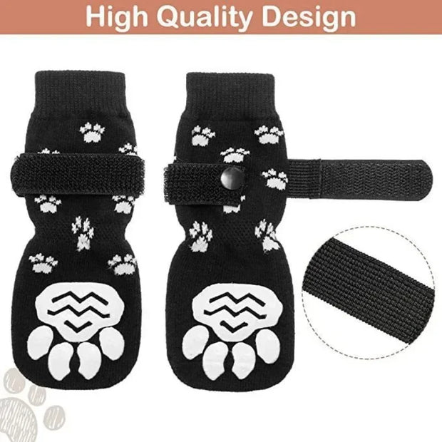 4pcs Anti-Slip Paw Protection Dog Socks