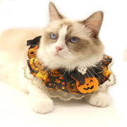 Halloween Lace Cat Collar with Adjustable Bib Scarf for Pets