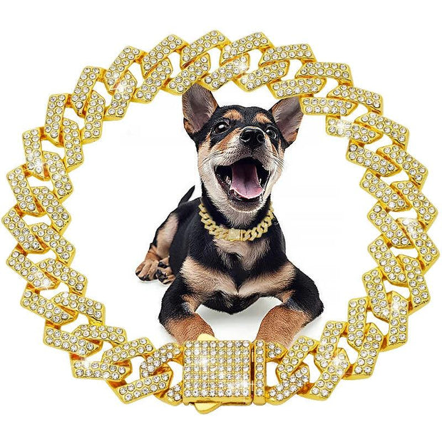 ARFMANI Cuban Style Gold Chains for Dogs and Cats 15MM Bling Jewelry Luxury Necklace ARFMANI accessories accessory cat cats chain dog dogs necklace